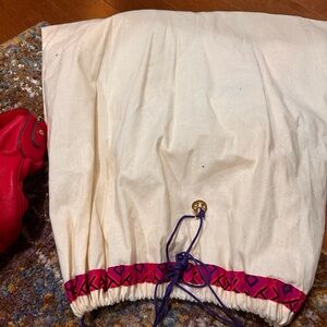 Tory Burch Cream and Red Travel Bag